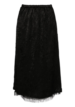 tout a coup velvet midi skirt - Black