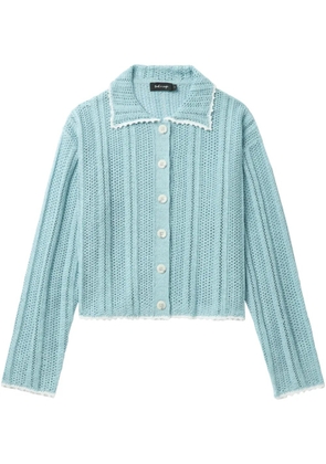 tout a coup pointelle-knit cardigan - Blue