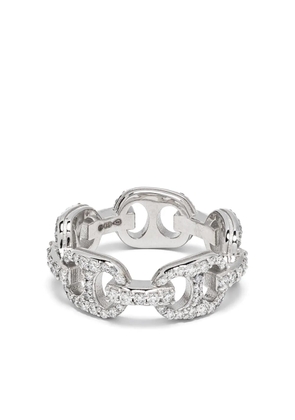 Roses Metals 14kt white gold diamonds chain-effect ring - Silver