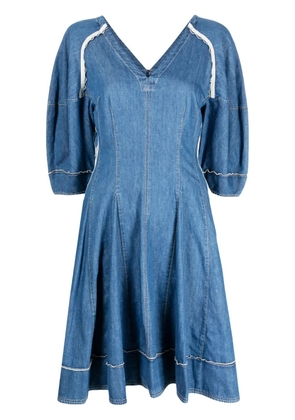 3.1 Phillip Lim contrast-stitching V-neck dress - Blue