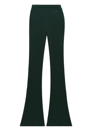Courrèges ribbed flared-leg trousers - Black