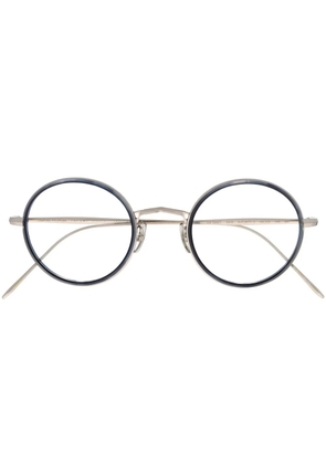 Oliver Peoples round-frame clip-on lens glasses - Silver