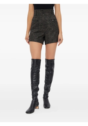 Max Mara Bolzano herringbone high-waisted shorts - Brown