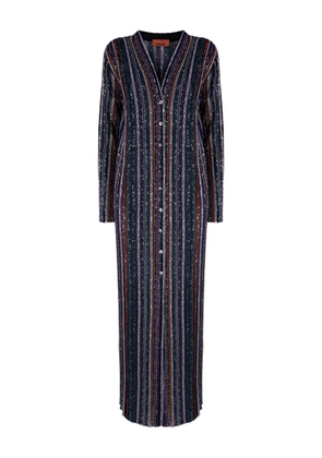 Missoni striped-pattern sequin-embellishment cardigan - Blue