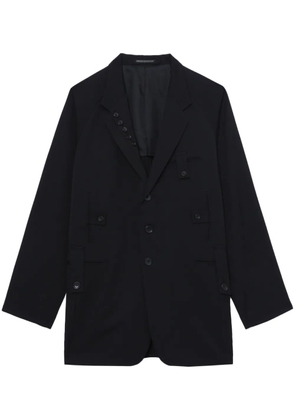 Yohji Yamamoto single-breasted wool coat - Black