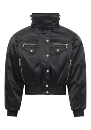 Marine Serre satin bomber jacket - Black