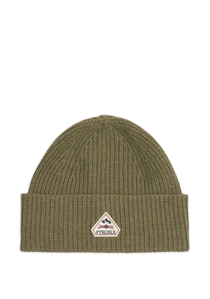 Pyrenex logo ribbed beanie hat - Green