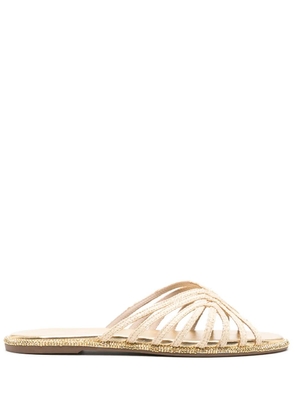 Le Silla Embrace flat raffia sandals - Neutrals