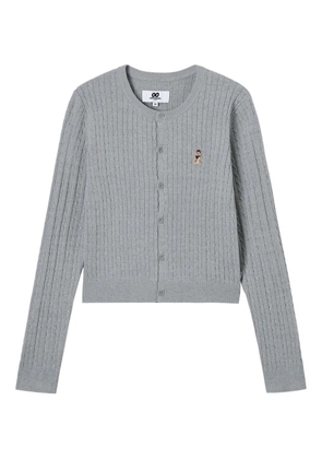 CHOCOOLATE cable-knit embroidered-logo cardigan set - Grey