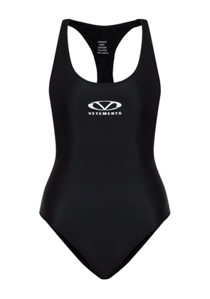 VETEMENTS logo-print swimsuit - Black