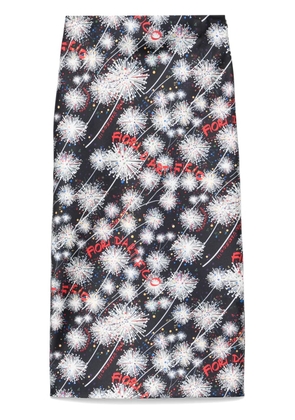 alessandro enriquez fireworks-print midi skirt - Black