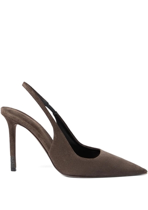 Brunello Cucinelli suede slingback pumps - Brown