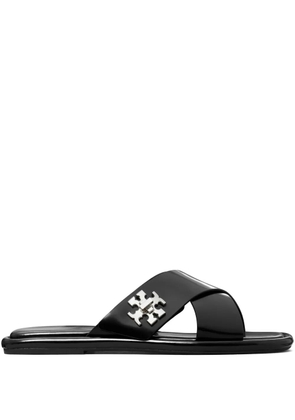 Tory Burch leather slides - Black