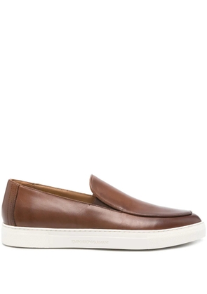 Emporio Armani leather sneakers - Brown