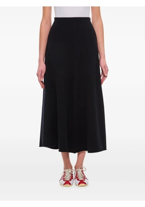 extreme cashmere high-waisted draped skirt - Black