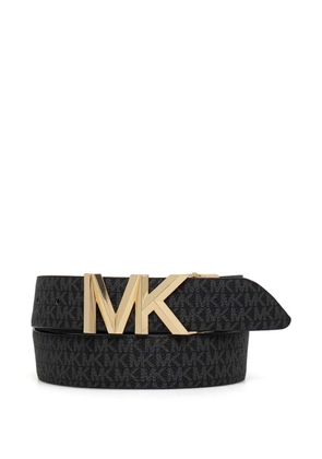 Michael Michael Kors monogrammed leather belt - Black