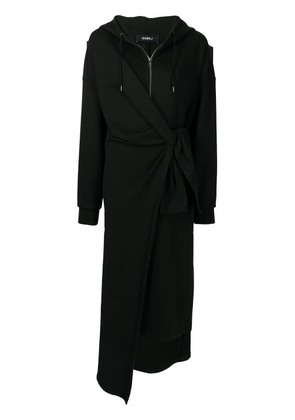 Goen.J knot-detail hooded dress - Black