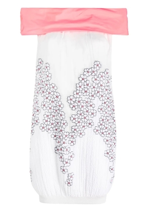 Gemy Maalouf off-shoulder floral-print dress - White