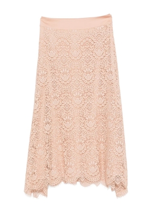 D.Exterior lace midi skirt - Neutrals