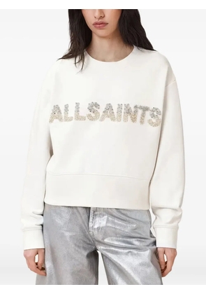 AllSaints Separo embellished-logo sweatshirt - Neutrals