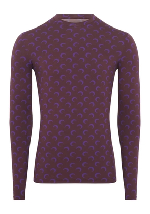 Marine Serre moon-print jersey long-sleeved T-shirt - Purple