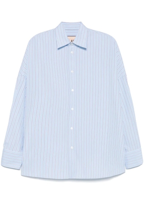 Plan C striped poplin shirt - Blue