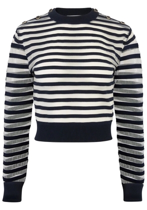 Nina Ricci transparent striped sweatshirt - White