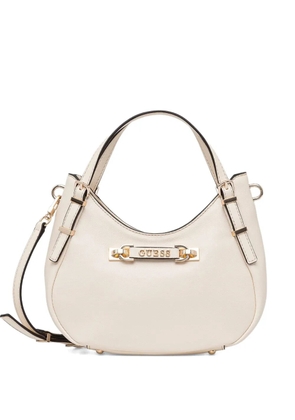 GUESS USA logo-plaque shoulder bag - White
