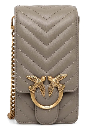 PINKO chevron-quilting leather phone case - Neutrals