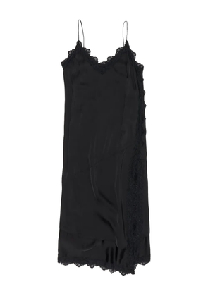 Bimba y Lola lace-trimmed slip midi dress - Black