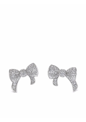 David Morris 18kt white gold Beaux diamond stud earrings - Silver