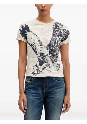 Diesel eagle-graphic T-shirt - Neutrals