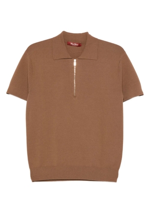 Max Mara zip-neck short-sleeve top - Brown