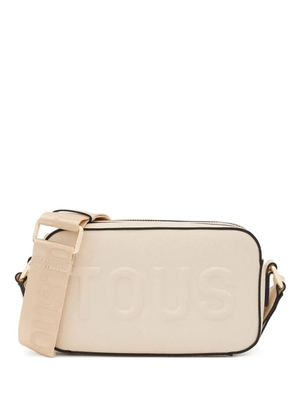 TOUS logo-embossed double-zip cross body bag - White