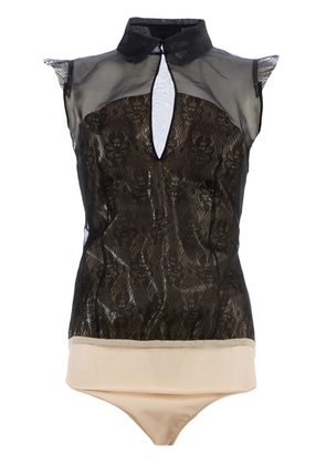 Cristiano Burani sheer lace blouse - Black