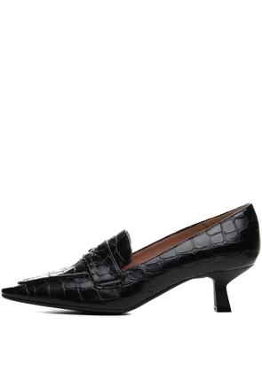 Poche Paris croc-embossed pumps - Black
