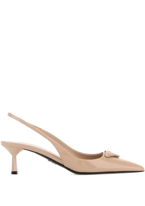Prada 55mm slingback leather pumps - Neutrals