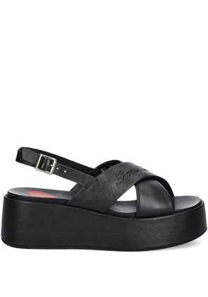 Love Moschino crossover-strap platform sandals - Black