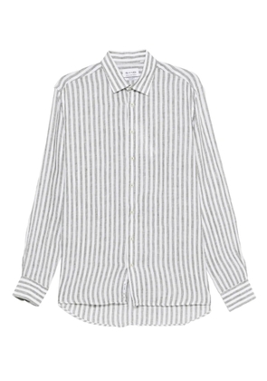 Sand striped linen shirt - Green