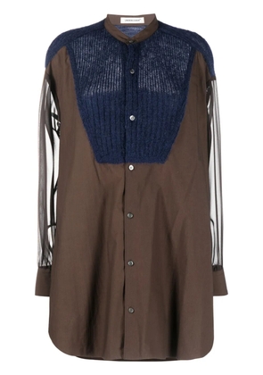 Undercover panelled poplin shirt - Brown