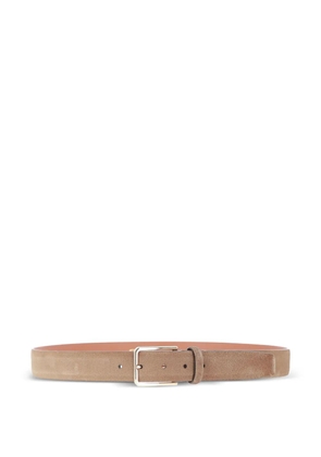Santoni suede buckle belt - Brown
