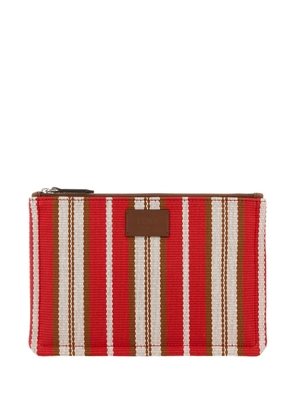 FENDI small striped canvas clutch - Red