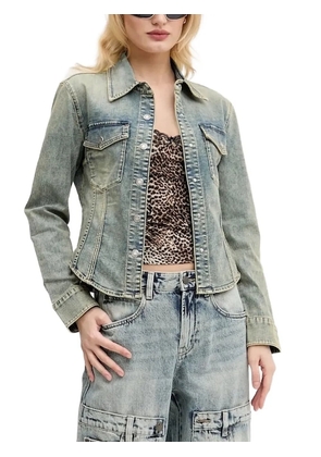 Miss Sixty embroidered-collar denim jacket - Blue