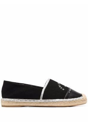 Karl Lagerfeld embroidered-logo espadrille shoes - Black