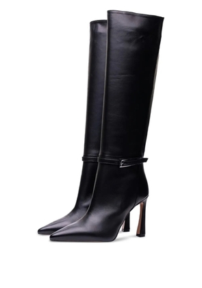 Poche Paris buckle pointed-toe boots - Black