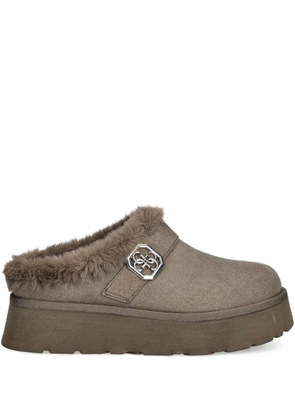 GUESS USA buckle-logo mules - Brown