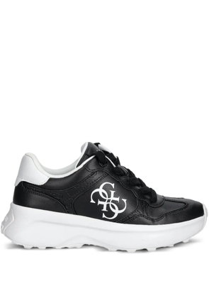 GUESS USA logo-plaque leather sneakers - Black