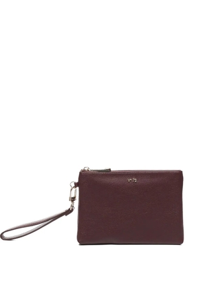 V°73 logo-lettering clutch bag - Brown