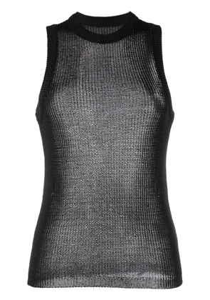 Low Classic semi-sheer sleeveless top - Black