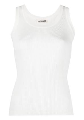 Auralee sleeveless cotton knitted top - White